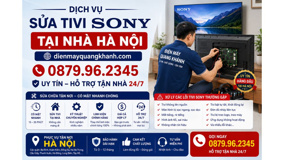 Dịch Vụ Sửa Tivi Sony Tại Nhà Hà Nội https://dienmayquangkhanh.com 0879.96.2345 Uy Tín – Hỗ Trợ Tận Nhà 24/7