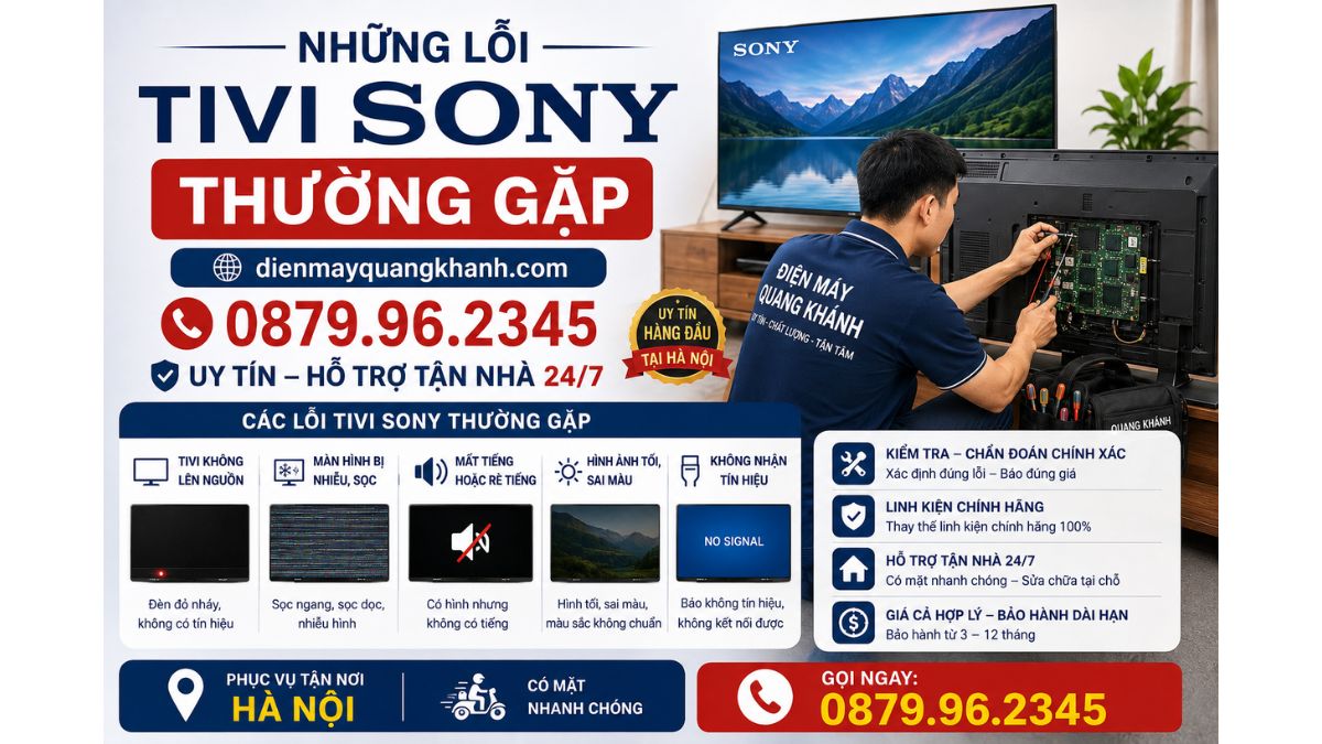 Những Lỗi Tivi Sony Thường Gặp https://dienmayquangkhanh.com 0879.96.2345 Uy Tín – Hỗ Trợ Tận Nhà 24/7