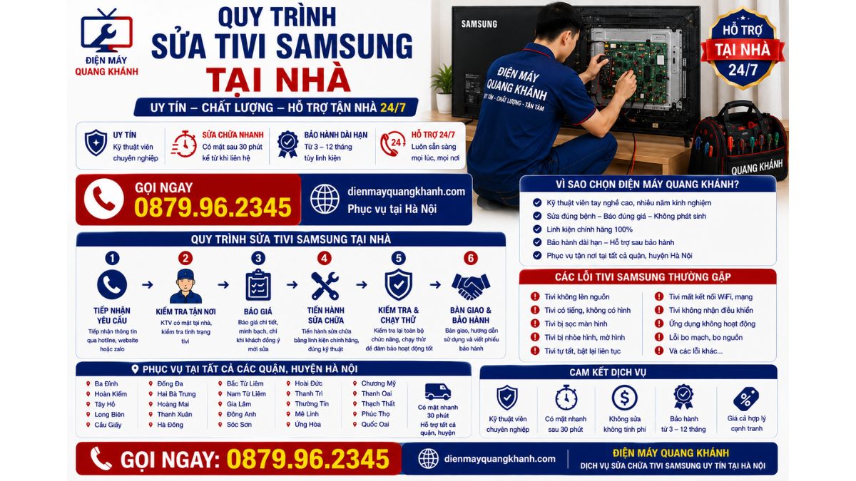 Quy Trình Sửa Tivi Samsung Tại Nhà https://dienmayquangkhanh.com 0879.96.2345 Uy Tín – Hỗ Trợ Tận Nhà 24/7