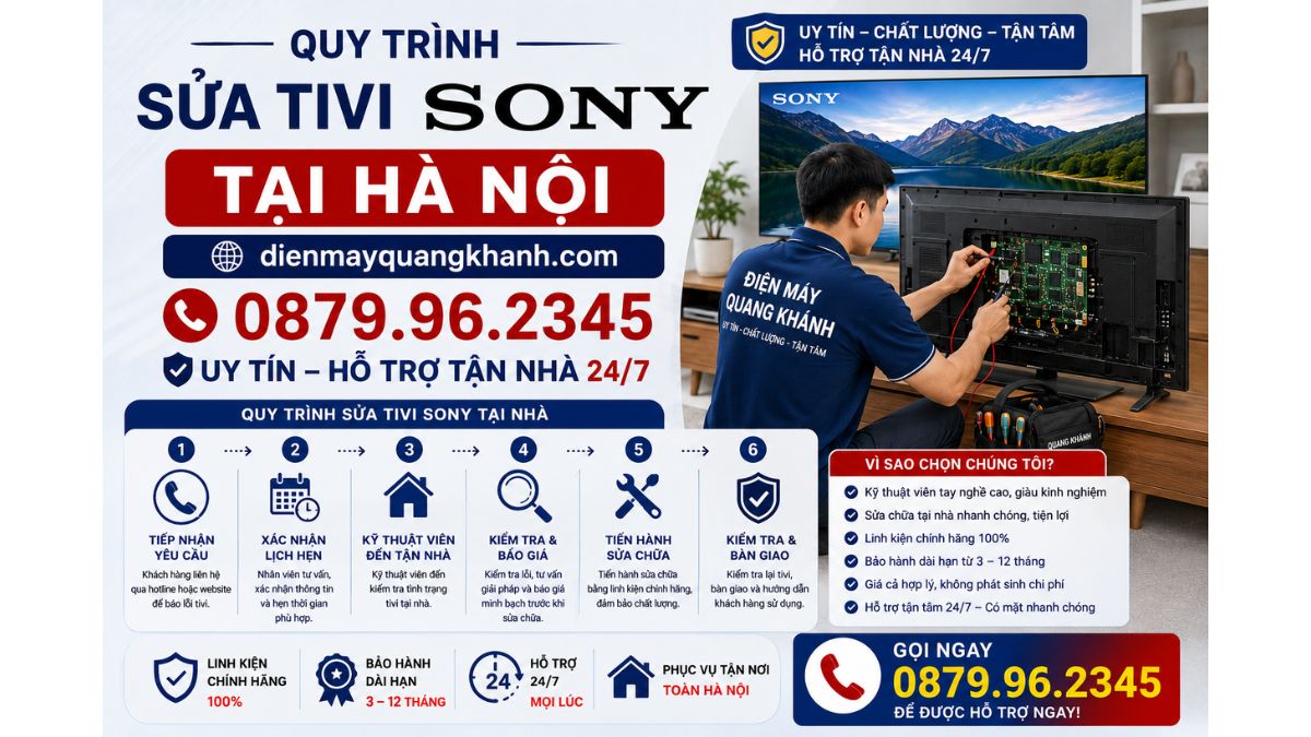 Quy Trình Sửa Tivi Sony Tại Hà Nội https://dienmayquangkhanh.com 0879.96.2345 Uy Tín – Hỗ Trợ Tận Nhà 24/7