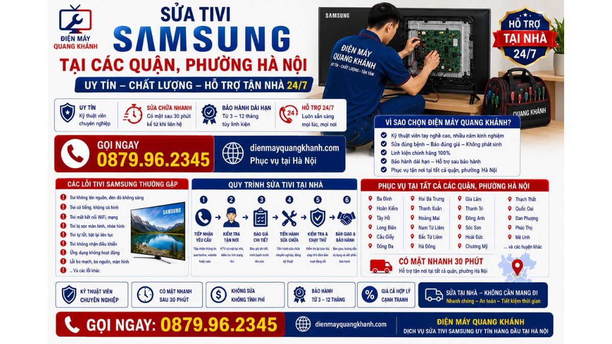 Sửa Tivi Samsung Tại Các Quận, Phường Hà Nội https://dienmayquangkhanh.com 0879.96.2345 Uy Tín – Hỗ Trợ Tận Nhà 24/7