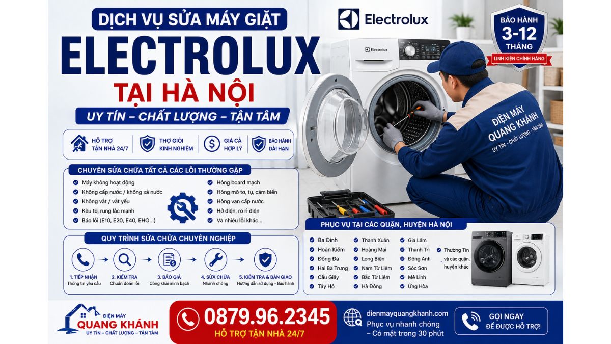 Dịch Vụ Sửa Máy Giặt Electrolux Tại Hà Nội https://dienmayquangkhanh.com 0879.96.2345 Uy Tín – Hỗ Trợ Tận Nhà 24/7