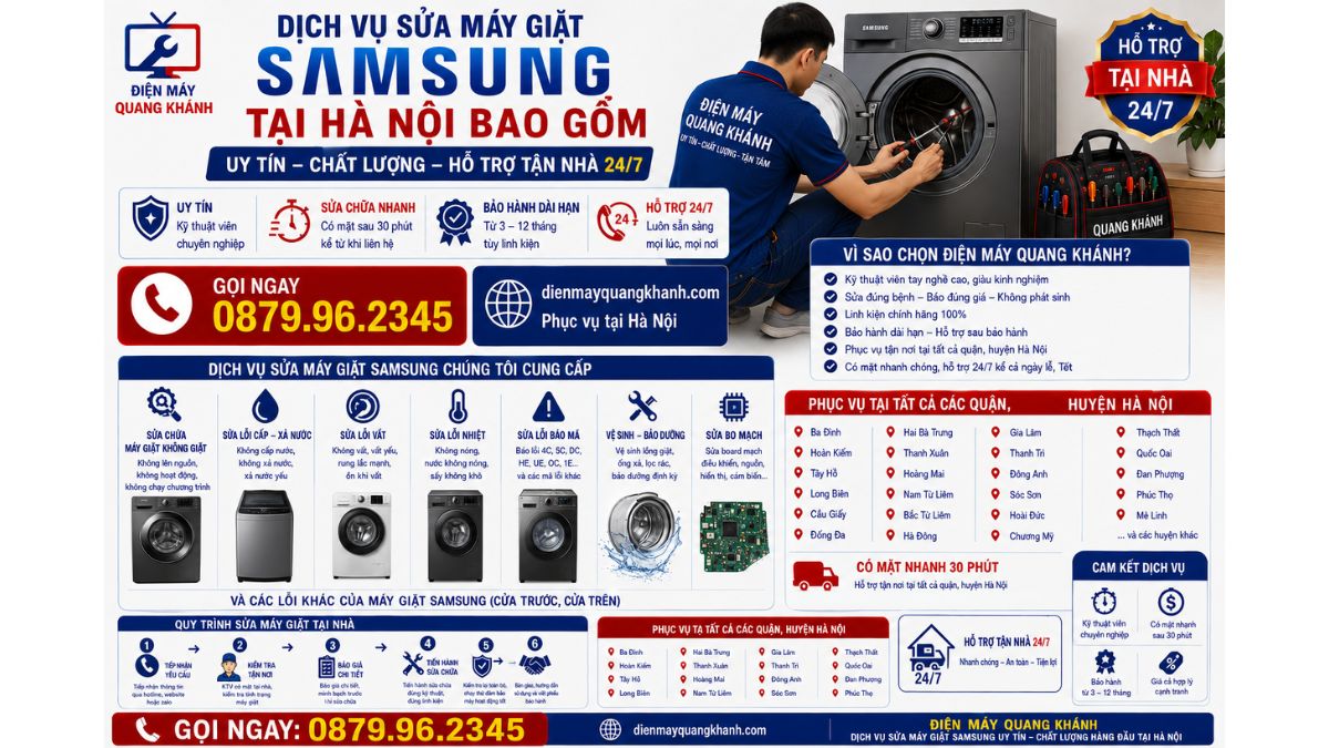 Dịch Vụ Sửa Máy Giặt Samsung Tại Hà Nội Bao Gồm https://dienmayquangkhanh.com 0879.96.2345 Uy Tín – Hỗ Trợ Tận Nhà 24/7