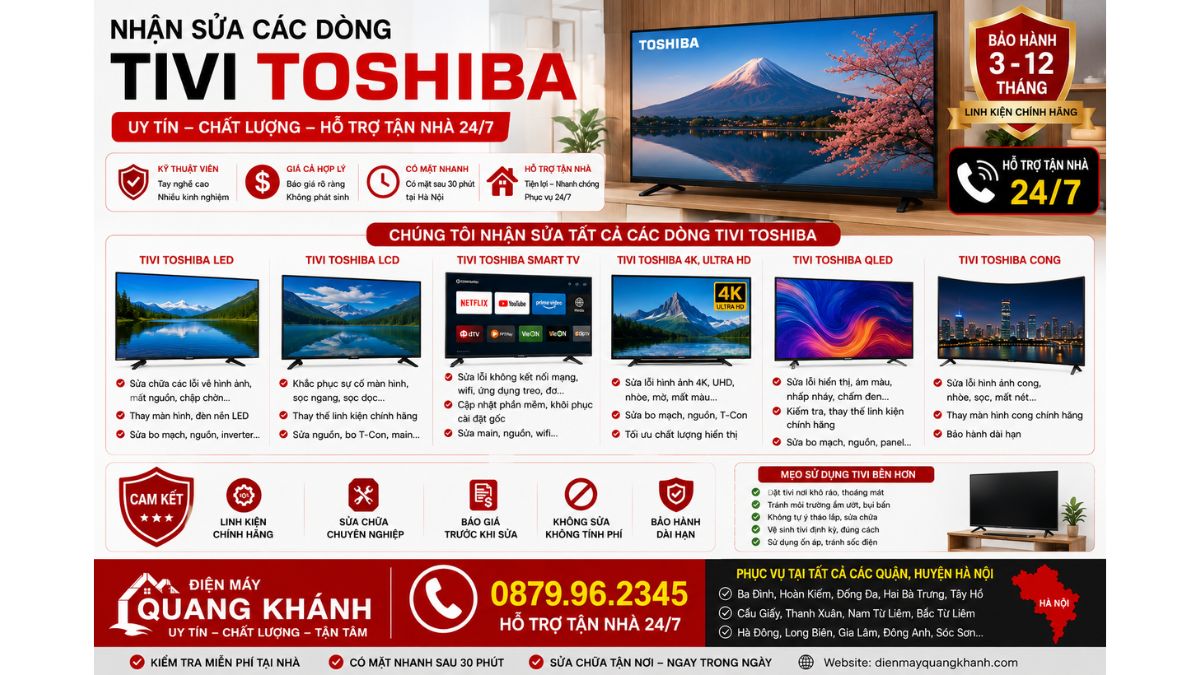 Nhận Sửa Các Dòng Tivi Toshiba https://dienmayquangkhanh.com 0879.96.2345 Uy Tín – Hỗ Trợ Tận Nhà 24/7