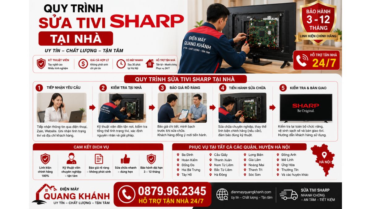 Quy Trình Sửa Tivi Sharp Tại Nhà https://dienmayquangkhanh.com 0879.96.2345 Uy Tín – Hỗ Trợ Tận Nhà 24/7
