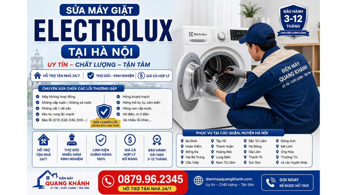 Sửa Máy Giặt Electrolux Tại Hà Nội https://dienmayquangkhanh.com 0879.96.2345 Uy Tín – Hỗ Trợ Tận Nhà 24/7