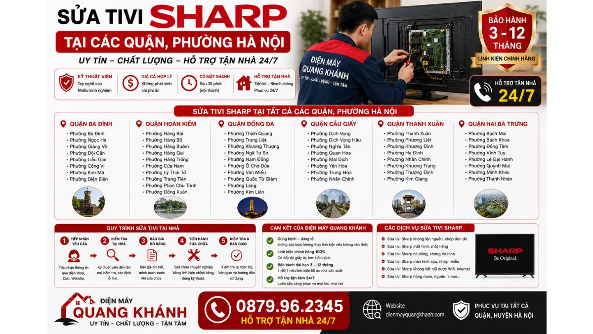 Sửa Tivi Sharp Tại Các Quận, Phường Hà Nội https://dienmayquangkhanh.com 0879.96.2345 Uy Tín – Hỗ Trợ Tận Nhà 24/7