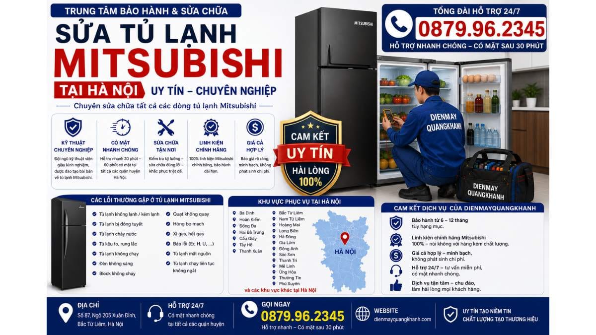 Sửa Tủ Lạnh Mitsubishi Tại Hà Nội Uy Tín Chuyên Lh 0879.96.2345 https://dienmayquangkhanh.com