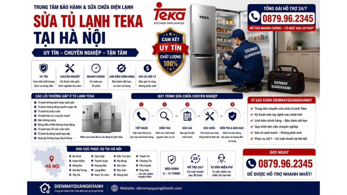 Sửa Tủ Lạnh Teka Tại Hà Nội Uy Tín Chuyên Lh 0879.96.2345 https://dienmayquangkhanh.com