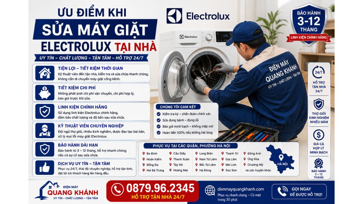 Ưu Điểm Khi Sửa Máy Giặt Electrolux Tại Nhà https://dienmayquangkhanh.com 0879.96.2345 Uy Tín – Hỗ Trợ Tận Nhà 24/7