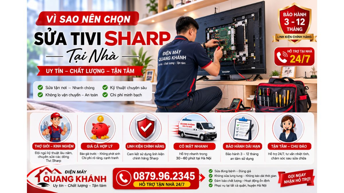Vì Sao Nên Chọn Sửa Tivi Sharp Tại Nhà https://dienmayquangkhanh.com 0879.96.2345 Uy Tín – Hỗ Trợ Tận Nhà 24/7