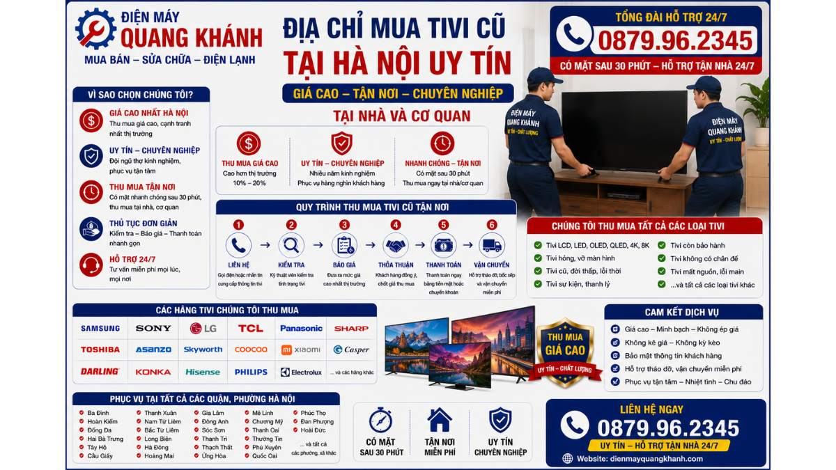 Địa Chỉ Mua Tivi Cũ Tại Hà Nội Uy Tín cũ giá cao tận nơi Hà Nội Chuyên Nghiệp Tại Nhà Và Cơ Quan https://dienmayquangkhanh.com 0879.96.2345 Uy Tín – Hỗ Trợ Tận Nhà 24/7