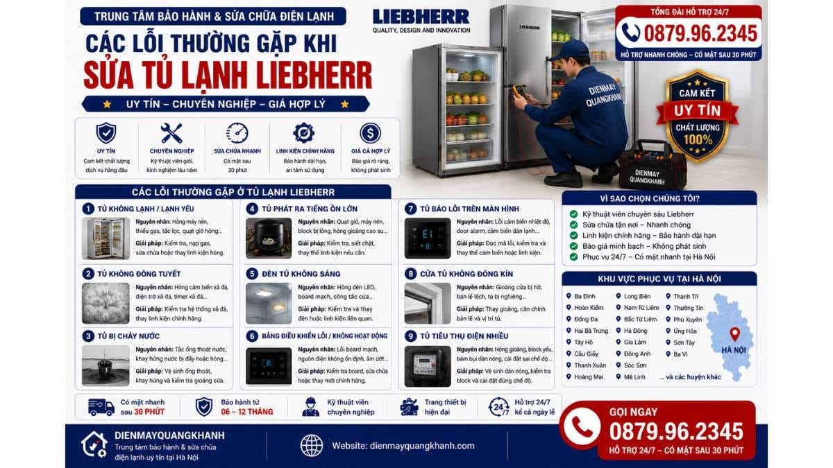 Các lỗi thường gặp khi sửa tủ lạnh liebherr tại hà nội Uy Tín Chuyên Lh 0879.96.2345 https://dienmayquangkhanh.com