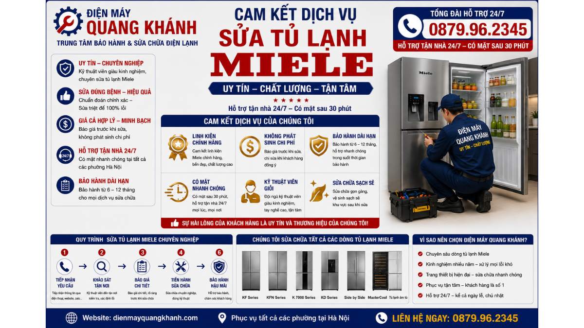Cam kết dịch vụ Sửa Tủ Lạnh Miele Uy Tín – https://dienmayquangkhanh.com 0879.96.2345 – Hỗ Trợ Tận Nhà 24/7