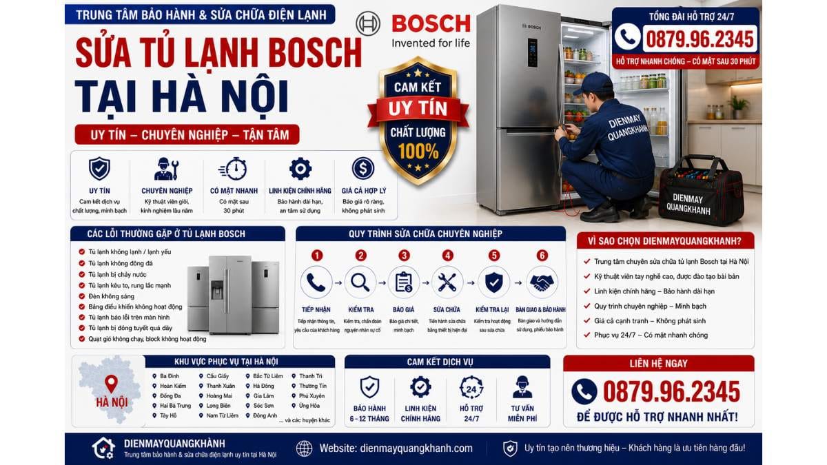 Sửa Tủ Lạnh Bosch Tại Hà Nội Uy Tín Chuyên Lh 0879.96.2345 https://dienmayquangkhanh.com