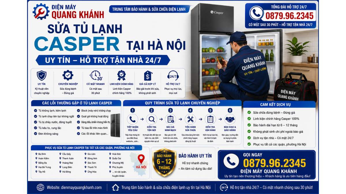 Sửa Tủ Lạnh Casper Tại Hà Nội https://dienmayquangkhanh.com 0879.96.2345 Uy Tín – Hỗ Trợ Tận Nhà 24/7
