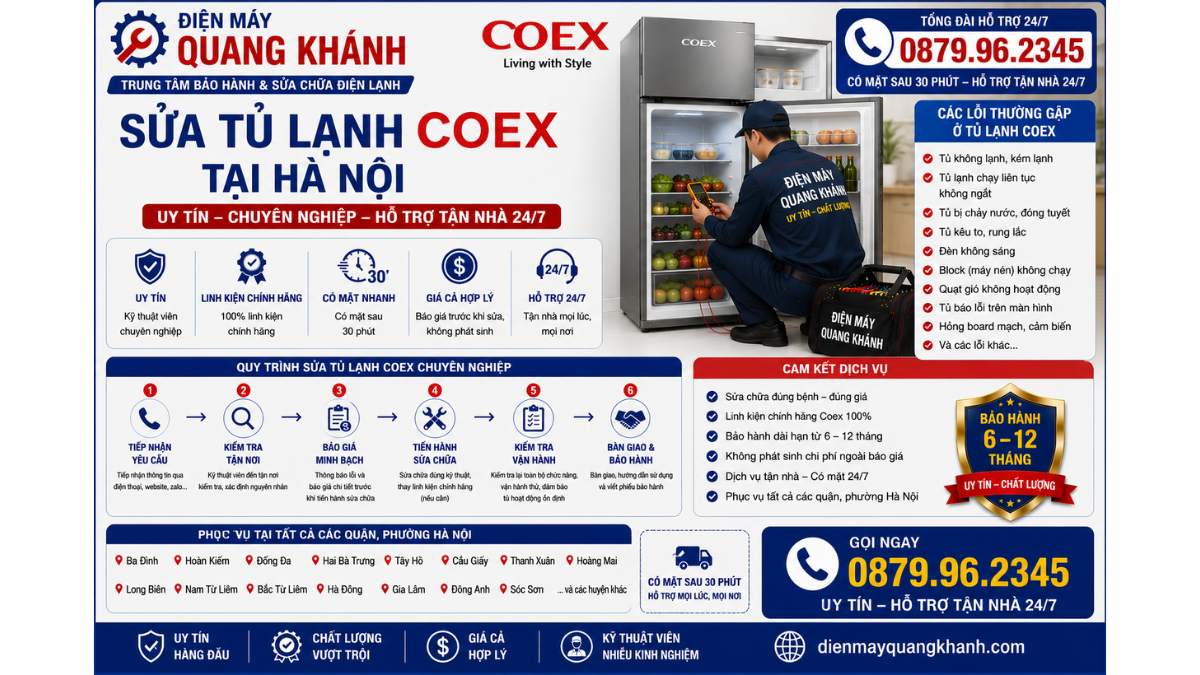 Sửa Tủ Lạnh Coex Tại Hà Nội https://dienmayquangkhanh.com 0879.96.2345 Uy Tín – Hỗ Trợ Tận Nhà 24/7