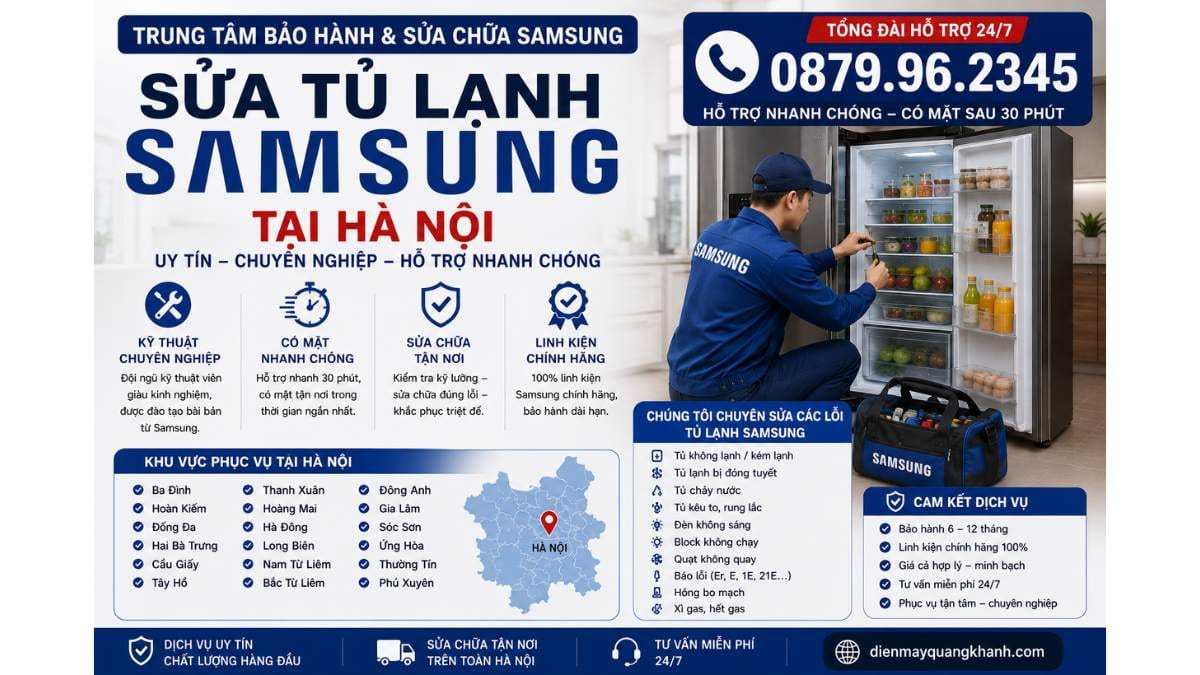 Sửa Tủ Lạnh Samsung Tại Hà Nội Uy Tín Chuyên Lh 0879.96.2345 https://dienmayquangkhanh.com