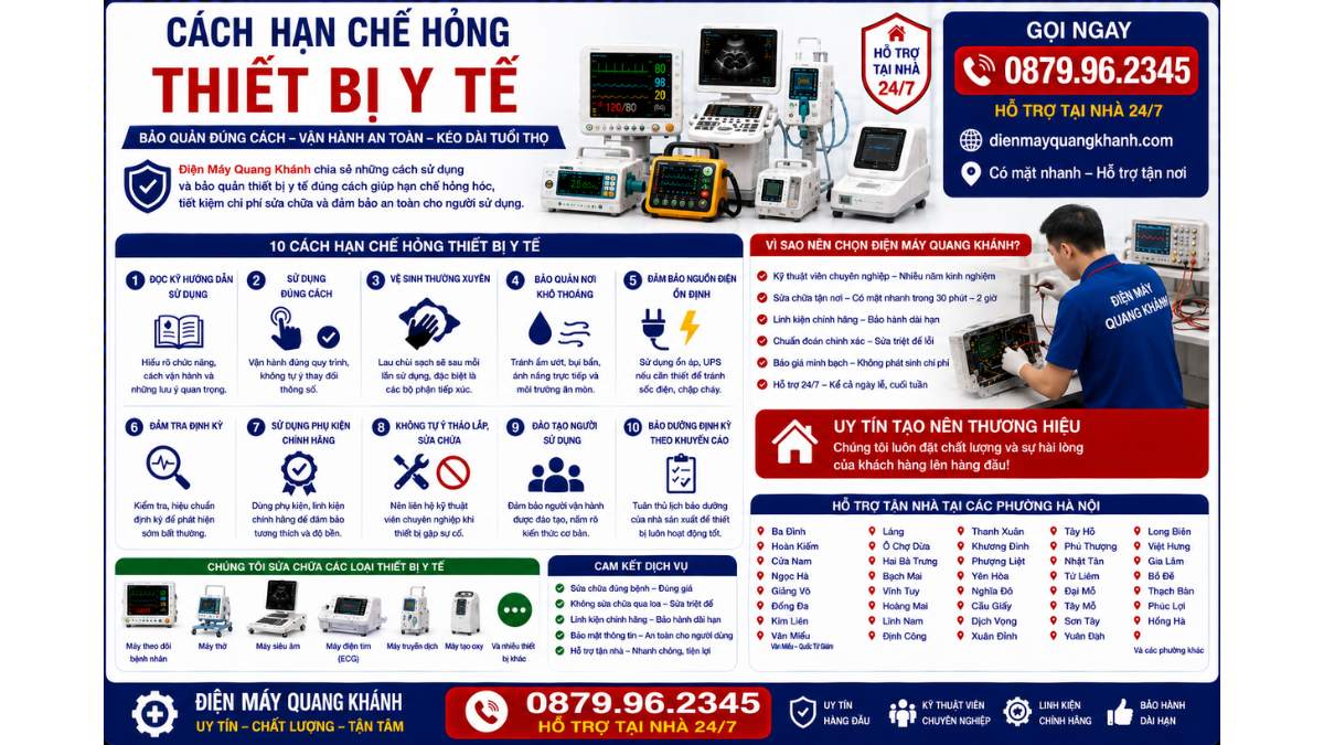 Cách Hạn Chế Hỏng Thiết Bị Y Tế https://dienmayquangkhanh.com 0879.96.2345 Uy Tín – Hỗ Trợ Tại Nhà 24/7