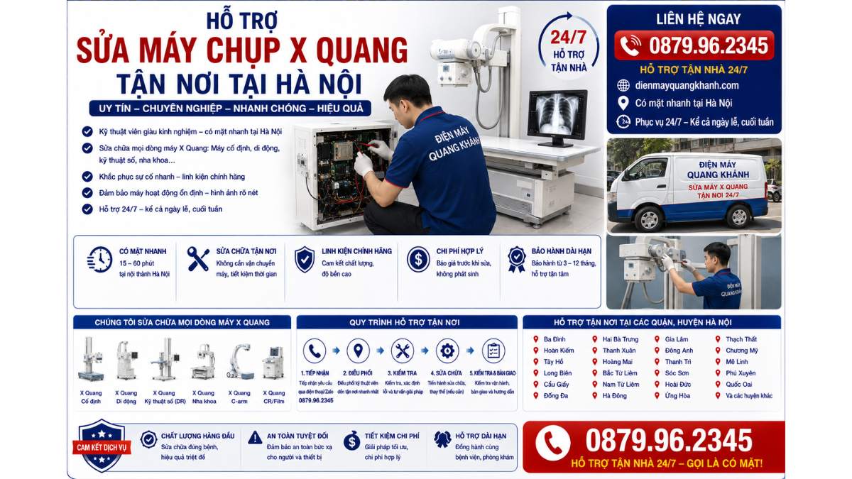 Hỗ Trợ Sửa Máy Chụp X Quang Tận Nơi Tại Hà Nội https://dienmayquangkhanh.com 0879.96.2345 Uy Tín – Hỗ Trợ Tận Nhà 24/7