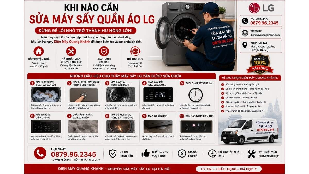 Khi Nào Cần Sửa Máy Sấy Quần Áo LG https://dienmayquangkhanh.com 0879.96.2345 Uy Tín – Hỗ Trợ Tận Nhà 24/7