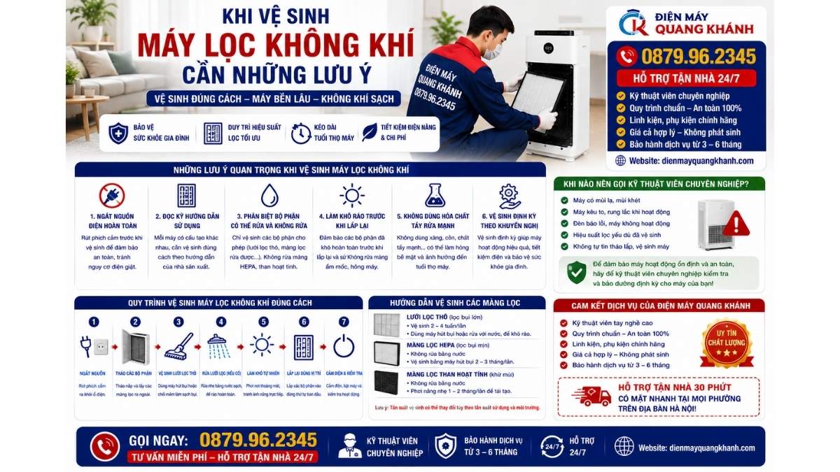 Khi Vệ Sinh Máy Lọc Không Khí Cần Những Lưu Ý https://dienmayquangkhanh.com 0879.96.2345 Uy Tín – Hỗ Trợ Tận Nhà 24/7