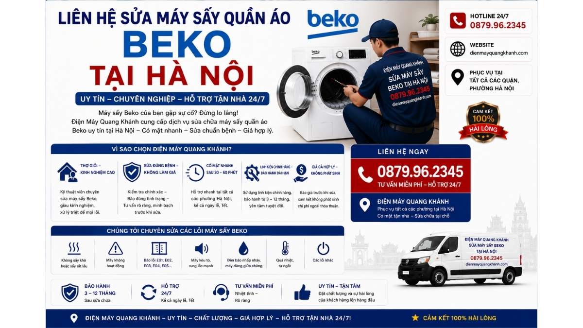 Liên Hệ Sửa Máy Sấy Quần Áo Beko Tại Hà Nội https://dienmayquangkhanh.com 0879.96.2345 Uy Tín – Hỗ Trợ Tận Nhà 24/7