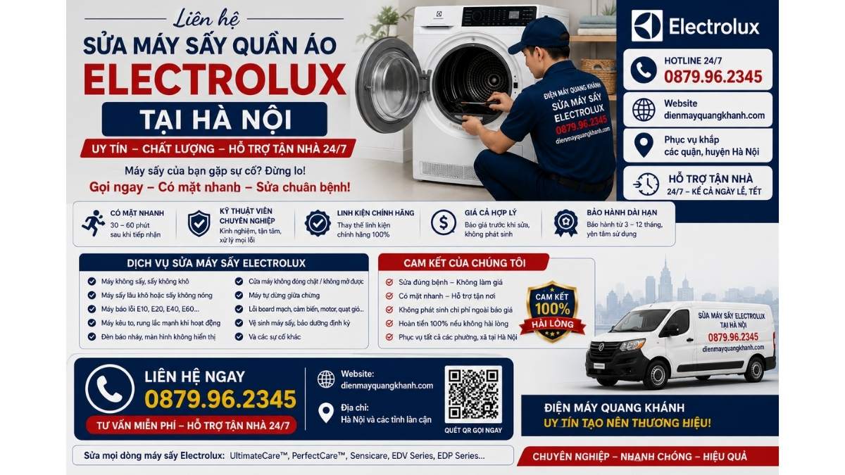 Liên Hệ Sửa Máy Sấy Quần Áo Electrolux Tại Hà Nội https://dienmayquangkhanh.com 0879.96.2345 Uy Tín – Hỗ Trợ Tận Nhà 24/7