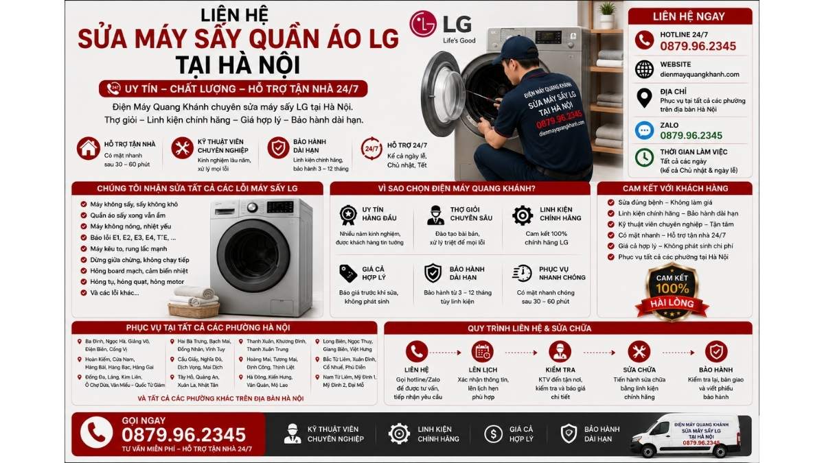 Liên Hệ Sửa Máy Sấy Quần Áo LG Tại Hà Nội https://dienmayquangkhanh.com 0879.96.2345 Uy Tín – Hỗ Trợ Tận Nhà 24/7