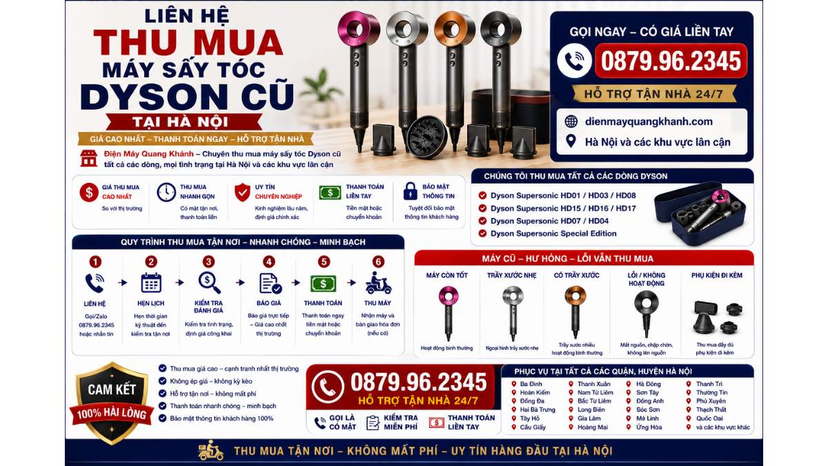 Liên Hệ Thu Mua Máy Sấy Tóc Dyson Cũ Tại Hà Nội https://dienmayquangkhanh.com 0879.96.2345 Uy Tín – Hỗ Trợ Tận Nhà 24/7