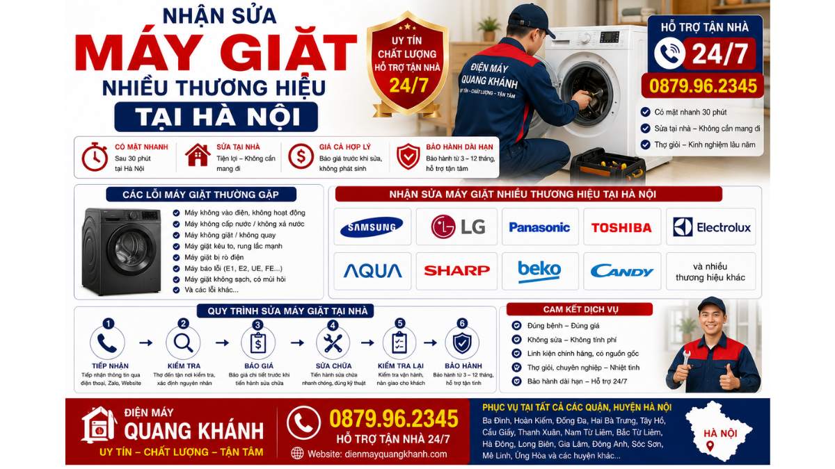 Nhận Sửa Máy Giặt Nhiều Thương Hiệu Tại Hà Nội https://dienmayquangkhanh.com 0879.96.2345 Uy Tín – Hỗ Trợ Tận Nhà 24/7