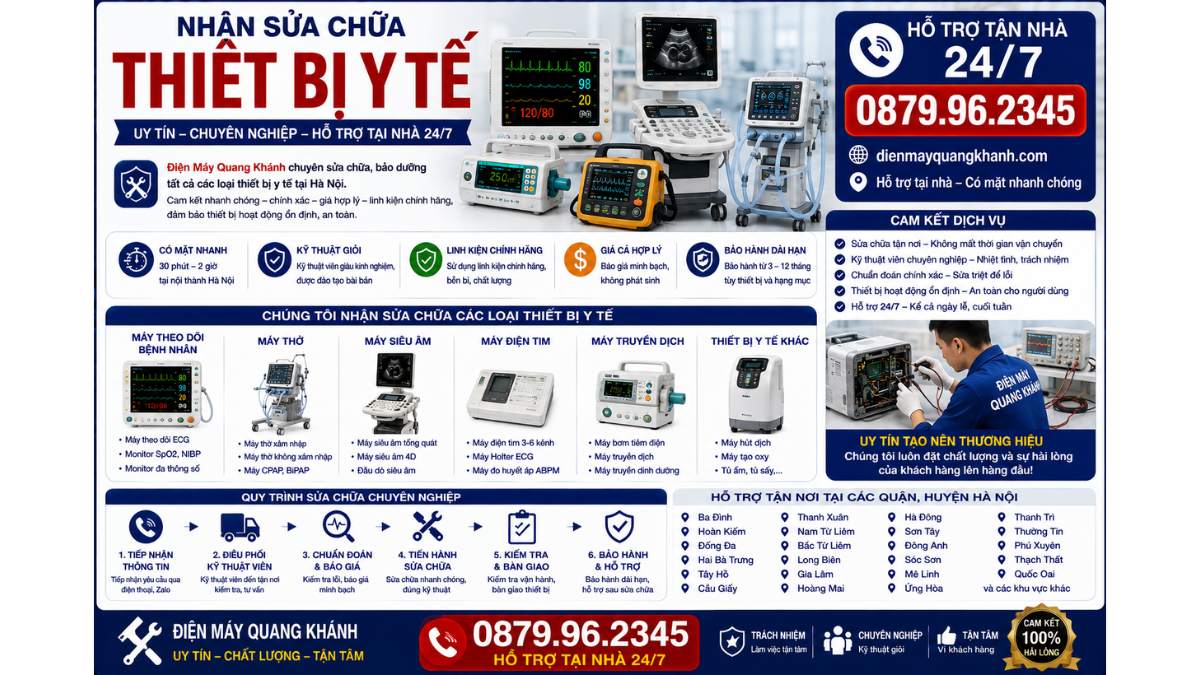 Nhận Sửa Những Thiết Bị Y Tế https://dienmayquangkhanh.com 0879.96.2345 Uy Tín – Hỗ Trợ Tại Nhà 24/7