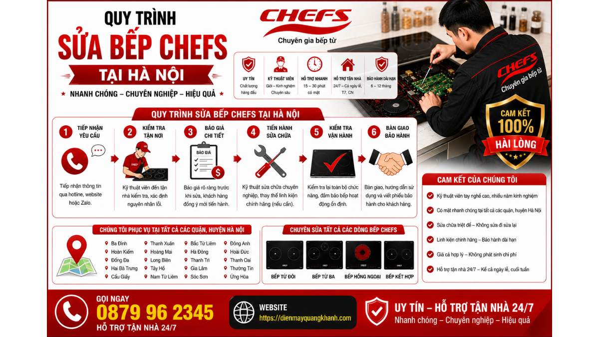 Quy Trình Sửa Bếp Chefs Tại Hà Nội https://dienmayquangkhanh.com 0879 96 2345 Uy Tín – Hỗ Trợ Tận Nhà 24/7