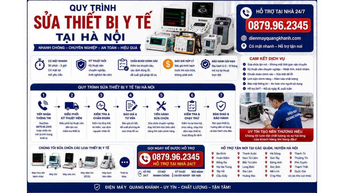 Quy Trình Sửa Thiết Bị Y Tế Tại Hà Nội https://dienmayquangkhanh.com 0879.96.2345 Uy Tín – Hỗ Trợ Tại Nhà 24/7