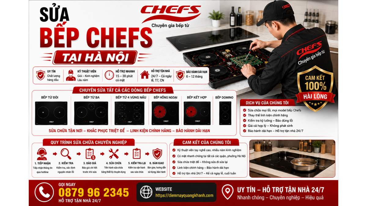 Sửa Bếp Chefs Tại Hà Nội https://dienmayquangkhanh.com 0879 96 2345 Uy Tín – Hỗ Trợ Tận Nhà 24/7