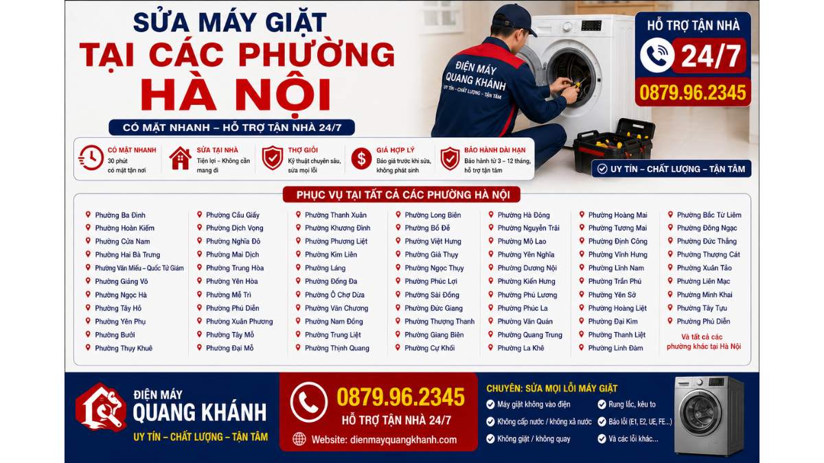 Sửa Máy Giặt Tại Các Phường Hà Nội https://dienmayquangkhanh.com 0879.96.2345 Uy Tín – Hỗ Trợ Tận Nhà 24/7