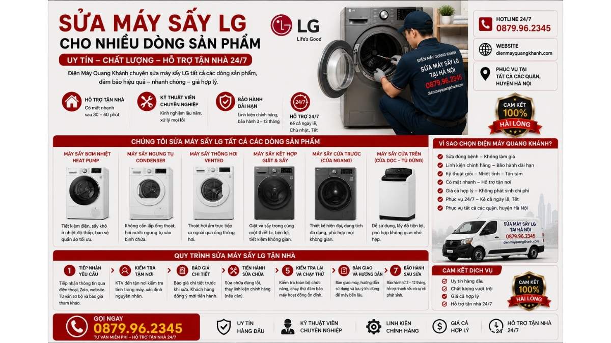 Sửa Máy Sấy LG Cho Nhiều Dòng Sản Phẩm https://dienmayquangkhanh.com 0879.96.2345 Uy Tín – Hỗ Trợ Tận Nhà 24/7