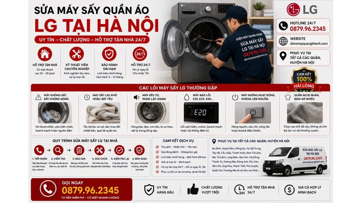 Sửa Máy Sấy Quần Áo LG Tại Hà Nội https://dienmayquangkhanh.com 0879.96.2345 Uy Tín – Hỗ Trợ Tận Nhà 24/7