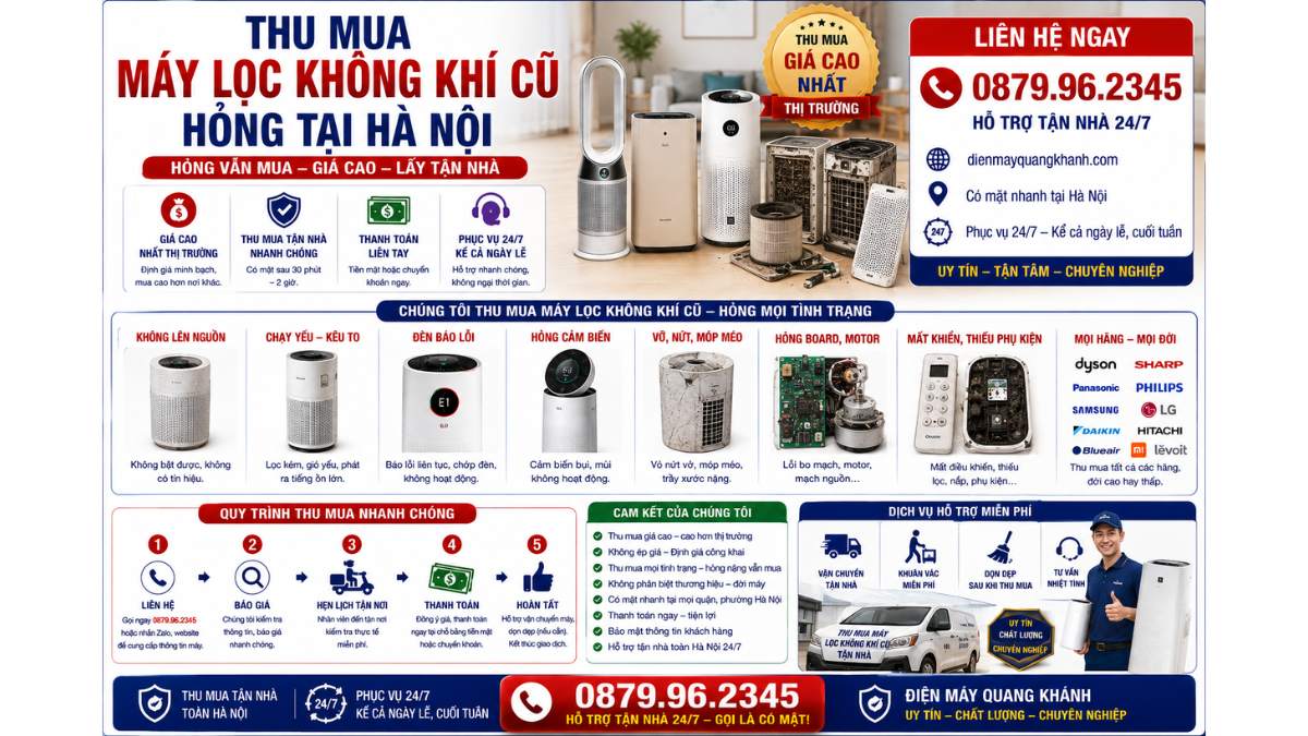 Thu Mua Máy Lọc Không Khí Cũ Hỏng Tại Hà Nội https://dienmayquangkhanh.com 0879.96.2345 Uy Tín – Hỗ Trợ Tận Nhà 24/7