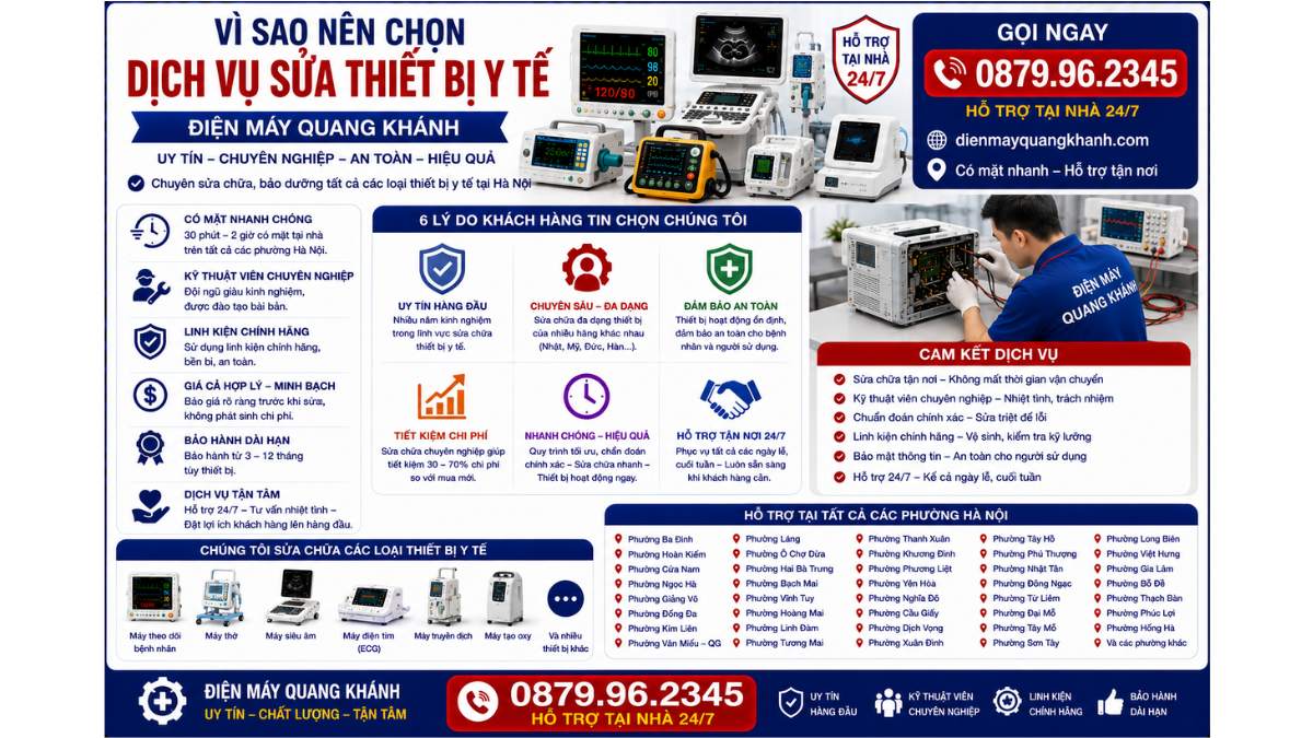 Vì Sao Nên Chọn Dịch Vụ Sửa Thiết Bị Y Tế https://dienmayquangkhanh.com 0879.96.2345 Uy Tín – Hỗ Trợ Tại Nhà 24/7