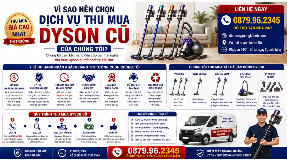 Vì Sao Nên Chọn Dịch Vụ Thu Mua Dyson Cũ Của Chúng Tôi https://dienmayquangkhanh.com 0879.96.2345 Uy Tín – Hỗ Trợ Tận Nhà 24/7