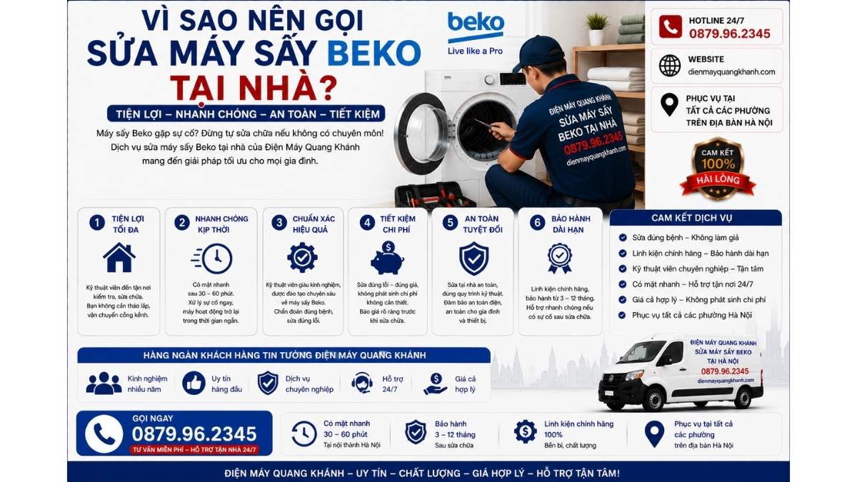 Vì Sao Nên Gọi Sửa Máy Sấy Beko Tại Nhà https://dienmayquangkhanh.com 0879.96.2345 Uy Tín – Hỗ Trợ Tận Nhà 24/7