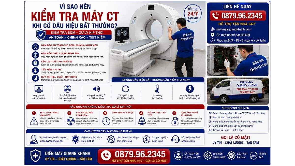 Vì Sao Nên Kiểm Tra Máy CT Khi Có Dấu Hiệu Bất Thường? https://dienmayquangkhanh.com 0879.96.2345 Uy Tín – Hỗ Trợ Tận Nhà 24/7